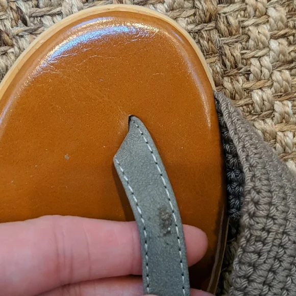 Suede and Knit Thong Sandals European 36 New - Picture 8 of 10
